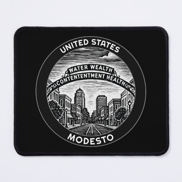 Item preview, Modesto USA Linocut Style  designed and sold by Thistle-TShop.