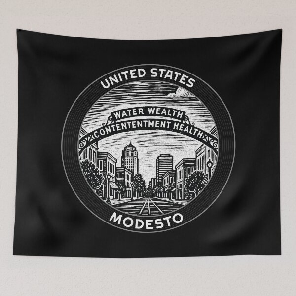 Item preview, Modesto USA Linocut Style  designed and sold by Thistle-TShop.