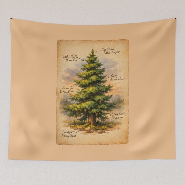 Item preview, Happy Little Trees Nature Illustration Bob Ross Style designed and sold by SplashTastic.