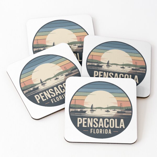 Item preview, Pensacola Florida: Sunset Coastal Sailboat Badge designed and sold by CircinusStore.