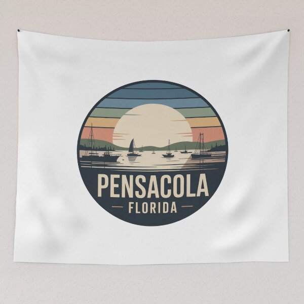 Artikelvorschau, Pensacola, Florida: Sunset Coastal Sailboat Badge entworfen und verkauft von CircinusStore.