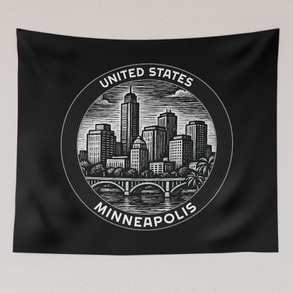 Item preview, Minneapolis USA Linocut Style  designed and sold by Thistle-TShop.