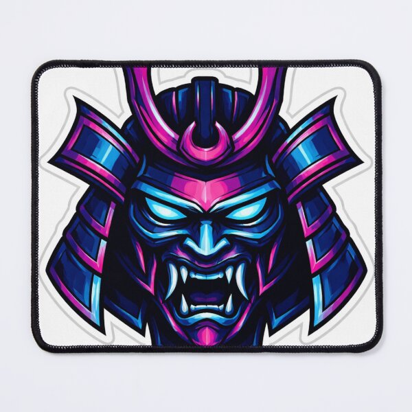 Item preview, Cyberpunk Neon Samurai Warrior Mask Gaming Sticker designed and sold by Super beautiful art.