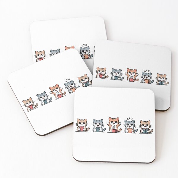 Item preview, Row of Coffee Cats designed and sold by YV Designs & Stuff.
