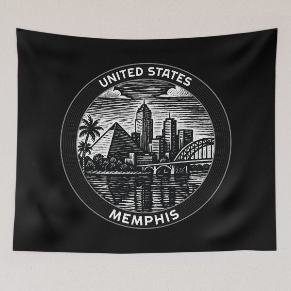 Item preview, Memphis USA Linocut Style  designed and sold by Thistle-TShop.