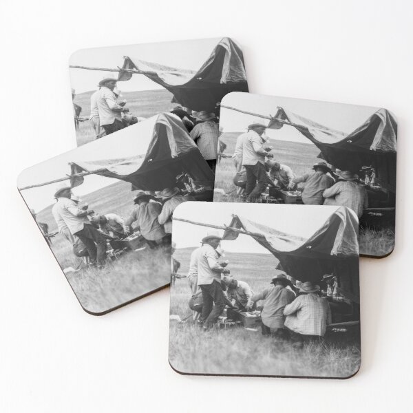 Item preview, Restored Cowboy Chuck Wagon Camp Vintage Western Photo designed and sold by TheSoulOfArt.