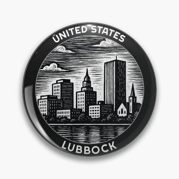 Artikelvorschau, Lubbock USA Linolschnitt-Stil entworfen und verkauft von Thistle-TShop.