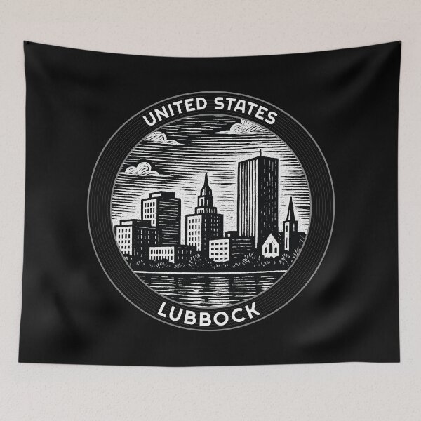 Item preview, Lubbock USA Linocut Style  designed and sold by Thistle-TShop.