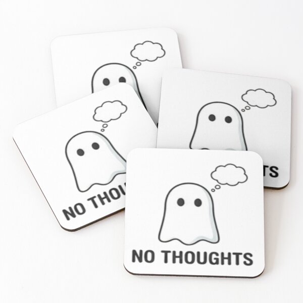 Item preview, No Thoughts Ghost Sticker – Empty Brain Funny Introvert Design designed and sold by Velora Design .
