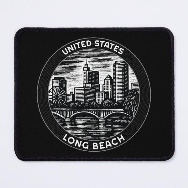 Item preview, Long Beach USA Linocut Style designed and sold by Thistle-TShop.