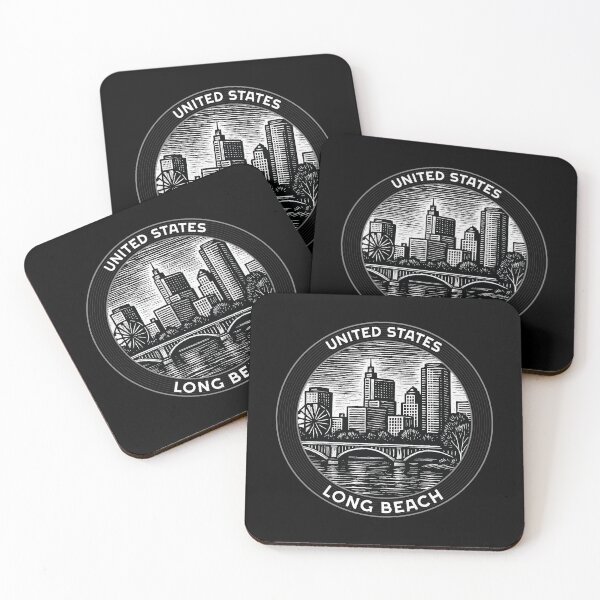 Item preview, Long Beach USA Linocut Style  designed and sold by Thistle-TShop.