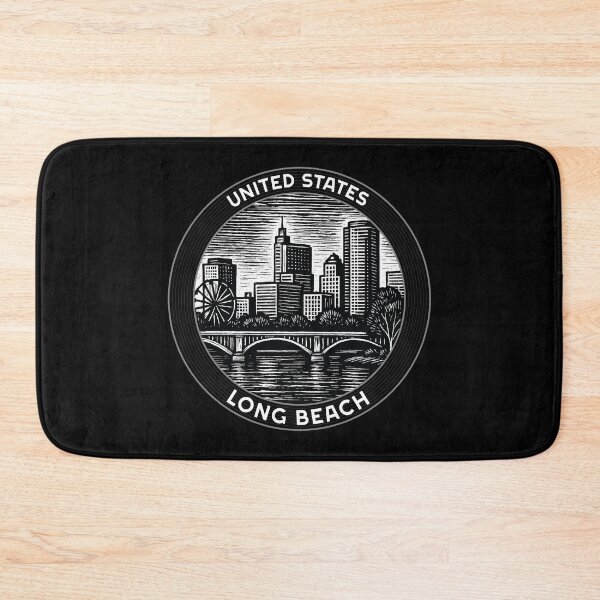 Item preview, Long Beach USA Linocut Style  designed and sold by Thistle-TShop.