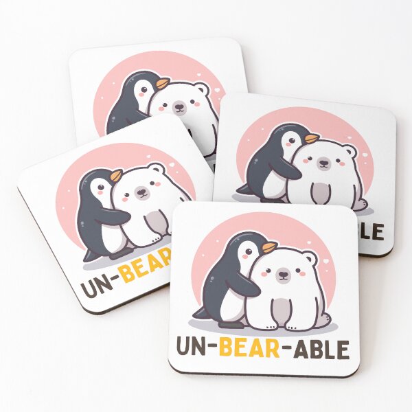 Item preview, Un-bear-able Cute Kawaii Penguin and Polar Bear Pun designed and sold by PunTeestic.