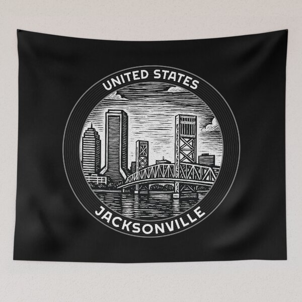 Item preview, Jacksonville USA Linocut Style  designed and sold by Thistle-TShop.