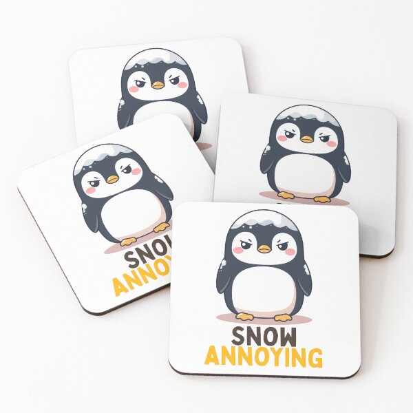 Item preview, Snow Annoying Grumpy Kawaii Penguin designed and sold by PunTeestic.