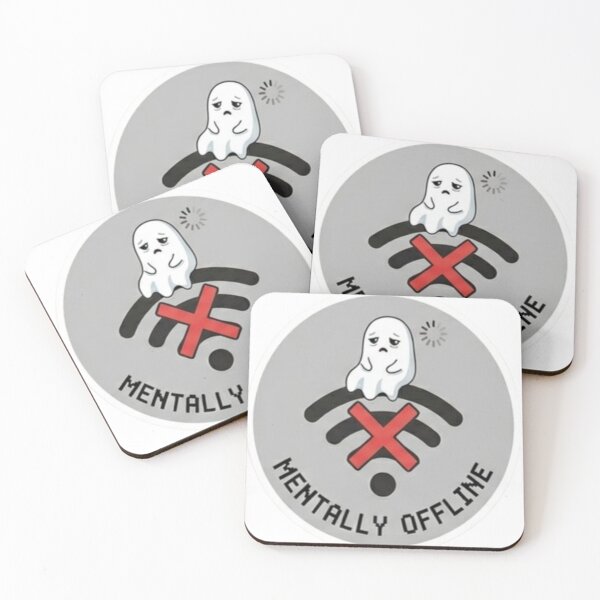 Item preview, Mentally Offline Ghost Sticker – No Signal Introvert Mood designed and sold by Velora Design .