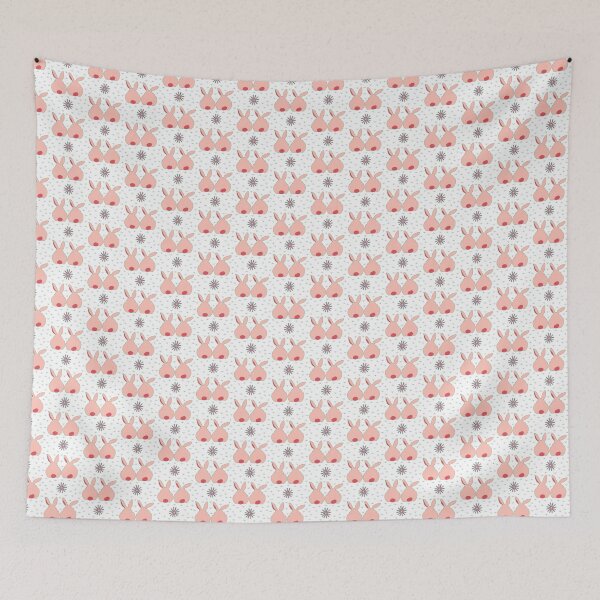 Item preview, Spring Bunny on White - Soft Cottage Easter Pattern designed and sold by colorofmagic.