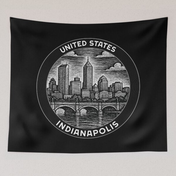 Item preview, Indianapolis USA Linocut Style  designed and sold by Thistle-TShop.