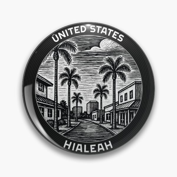 Item preview, Hialeah USA Linocut Style  designed and sold by Thistle-TShop.