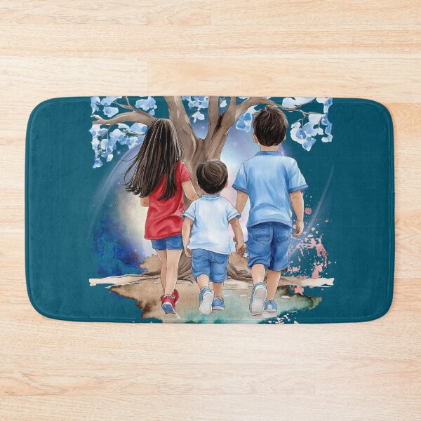 Item preview, Siblings Walking Together – Family Love Art, Childhood Memories, Brother Sister Bond, Heartwarming Illustration designed and sold by ChenEngEng.
