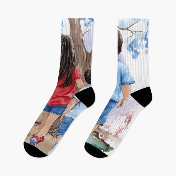 Item preview, Siblings Walking Together – Family Love Art, Childhood Memories, Brother Sister Bond, Heartwarming Illustration designed and sold by ChenEngEng.