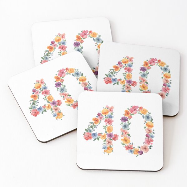 Item preview, 40th birthday flowers  watercolor. designed and sold by uunaa.