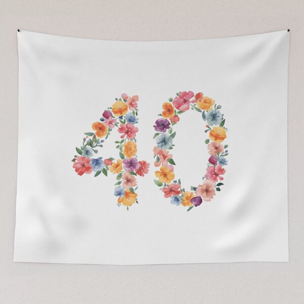 Item preview, 40th birthday flowers  watercolor. designed and sold by uunaa.