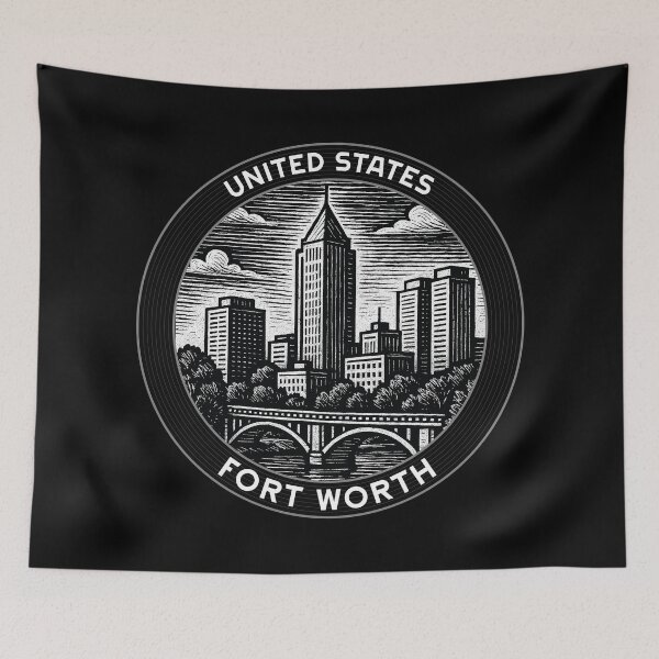 Item preview, Fort Worth USA Linocut Style  designed and sold by Thistle-TShop.