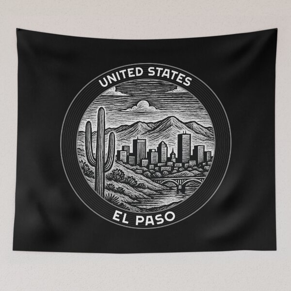 Item preview, El Paso USA Linocut Style  designed and sold by Thistle-TShop.