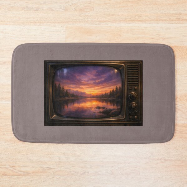 Item preview, Retro TV Sunset Nature Landscape Bob Ross Inspired designed and sold by SplashTastic.