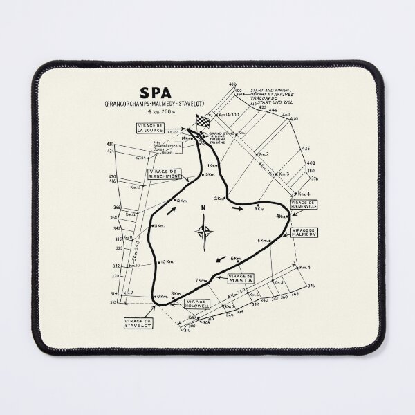 Item preview, 1950-1970 Spa circuit map - black print designed and sold by retropetrol.