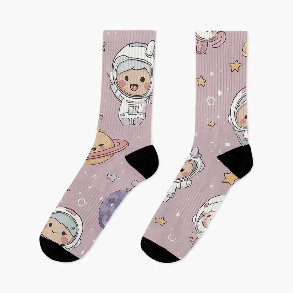 Item preview, Little Astronaut & Planets — Cute Kawaii Seamless Pattern designed and sold by LoomisDreams.