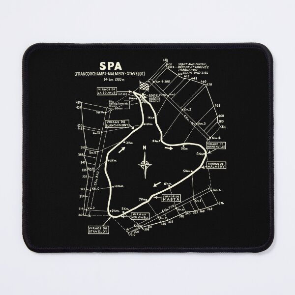 Item preview, 1950-1970 Spa circuit map - old white print designed and sold by retropetrol.