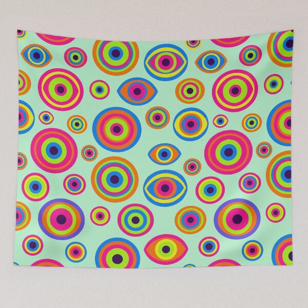 Item preview, Neon Psychedelic Eye Pattern - Retro Trippy Surrealist Pop Art designed and sold by Far Out Goods.