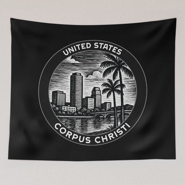 Item preview, Corpus Christi USA Linocut Style  designed and sold by Thistle-TShop.