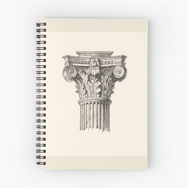 Item preview, Corinthian Column Engraving – Classical Line Art designed and sold by BestVarieties.