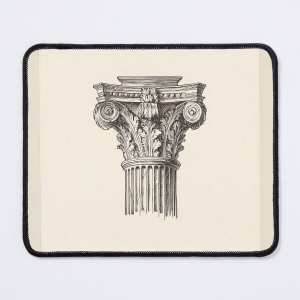 Item preview, Corinthian Column Engraving – Classical Line Art designed and sold by BestVarieties.