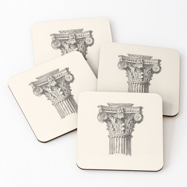 Item preview, Corinthian Column Engraving – Classical Line Art designed and sold by BestVarieties.