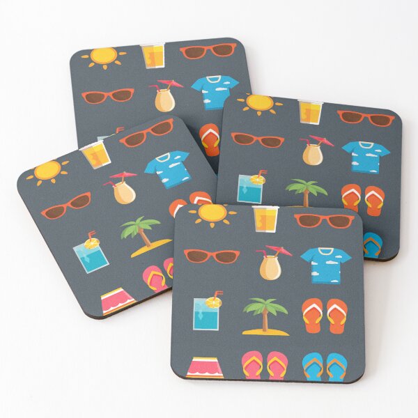 Item preview, Summer Beach Vacation Tropical Icons Design designed and sold by NicolasGlowArt.