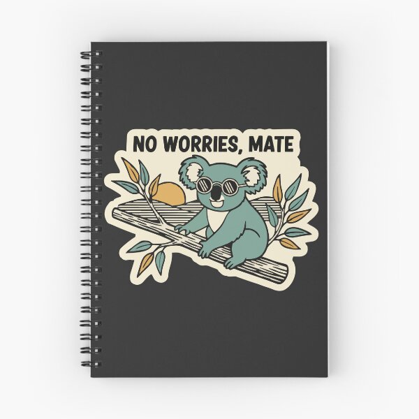 Item preview, "No Worries Mate" Funny Retro Chill Koala Australian Slang designed and sold by Cipher & Soul.