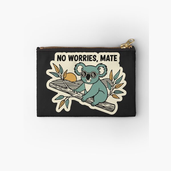 Item preview, "No Worries Mate" Funny Retro Chill Koala Australian Slang designed and sold by Cipher & Soul.
