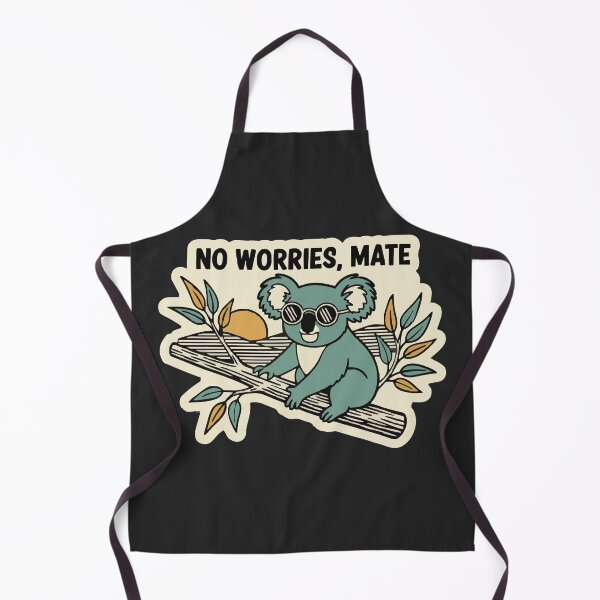 Item preview, "No Worries Mate" Funny Retro Chill Koala Australian Slang designed and sold by Cipher & Soul.
