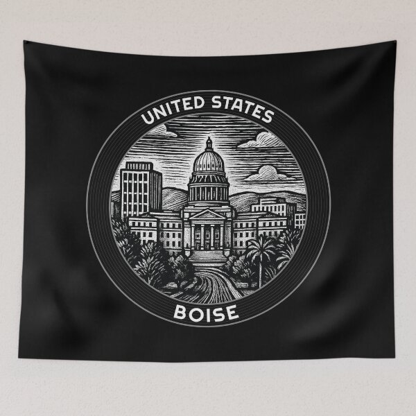Item preview, Boise USA Linocut Style  designed and sold by Thistle-TShop.