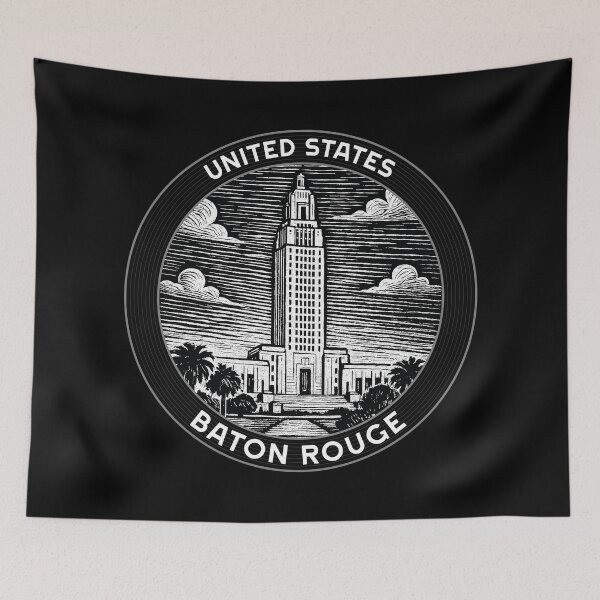 Item preview, Baton Rouge USA Linocut Style  designed and sold by Thistle-TShop.