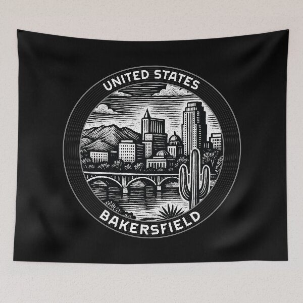 Item preview, Bakersfield USA Linocut Style  designed and sold by Thistle-TShop.