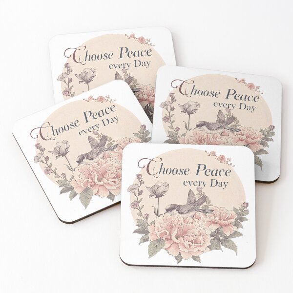 Item preview, Choose Peace Every Day – Vintage Floral Bird Aesthetic Design designed and sold by Kavya Art.