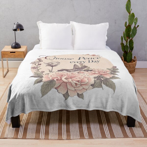 Item preview, Choose Peace Every Day – Vintage Floral Bird Aesthetic Design designed and sold by Kavya Art.