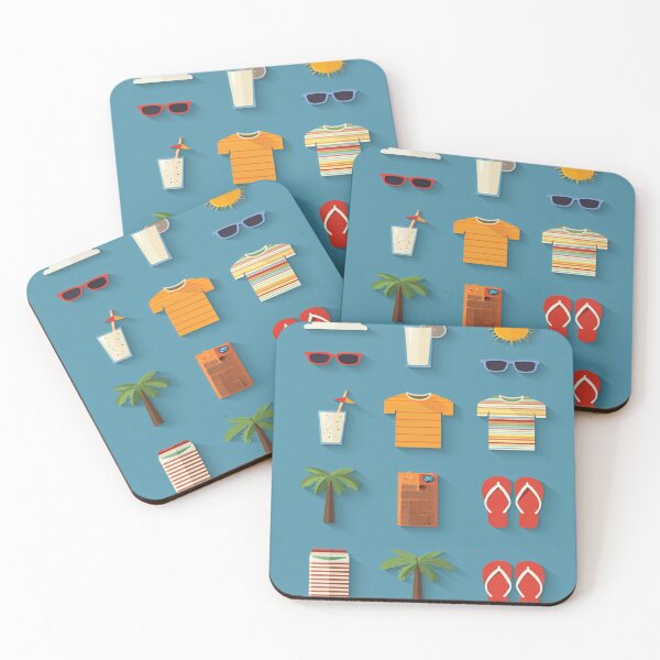 Item preview, Summer Beach Vacation Tropical Flat Design Icons designed and sold by NicolasGlowArt.