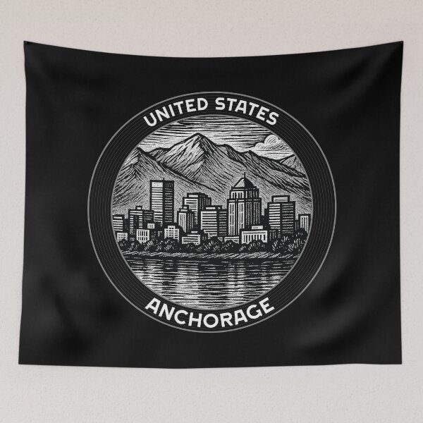 Item preview, Anchorage USA Linocut Style  designed and sold by Thistle-TShop.