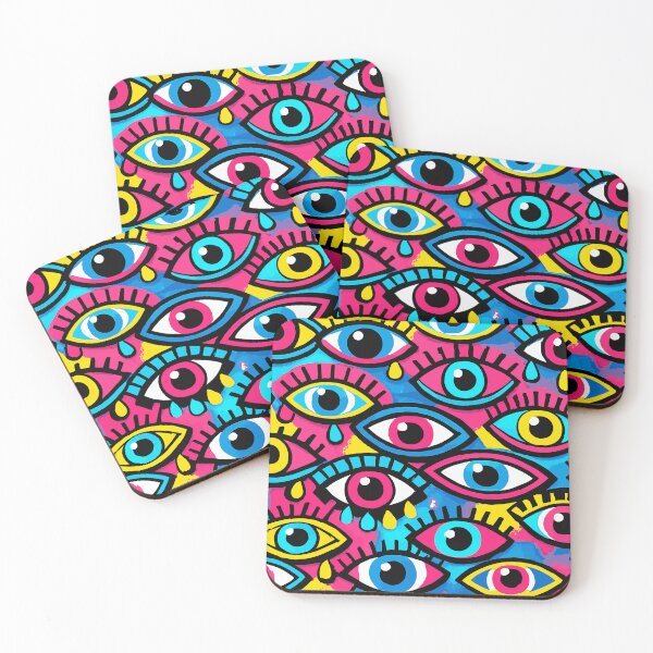 Item preview, Maximalist Crying Eye Pattern - Vibrant Hand Drawn Pop Art Abstract designed and sold by Far Out Goods.